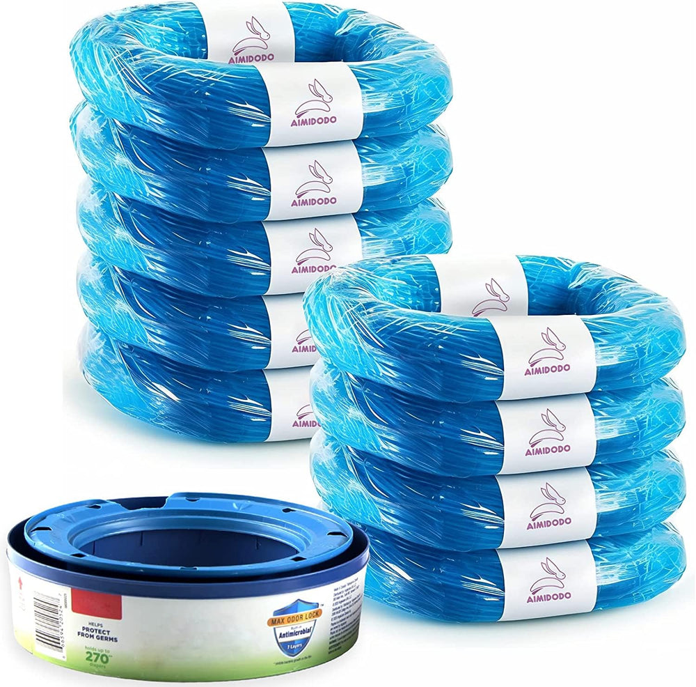 AIMIDODO 9-pack diaper-pail refill pack ready for quick, clean diaper disposal.