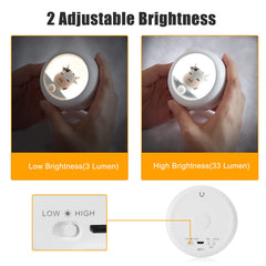 AIMILAR brightness controls demonstrate Auto, On, Off modes with high and low settings.
