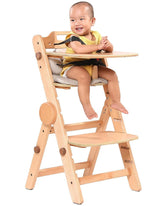 AIMOADO Toddler High Chair wooden frame shows sturdy beech wood for durable mealtimes