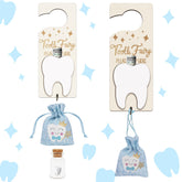 AINBIN Tooth Fairy Door Hanger blue helps celebrate tooth loss milestones with cheerful decor
