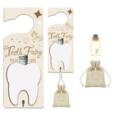AINBIN Tooth Fairy door hanger in brown wood adds magical bedside moments