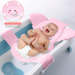 AIR&TREE Bath Seat Pink anti-slip handles provide secure positioning during baths
