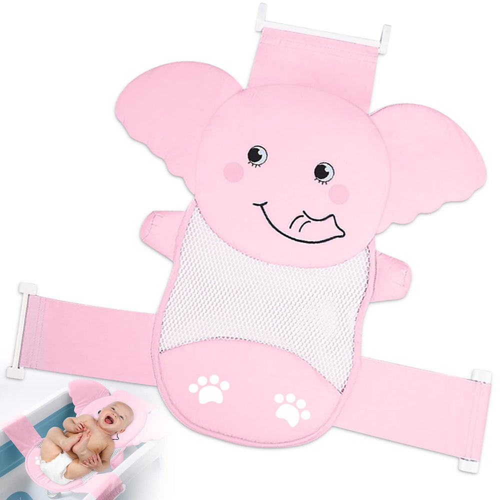 AIR&TREE Baby Bath Seat Net pink overview showing gentle infant support during bath time
