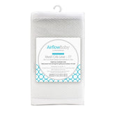 AirflowBaby breathable mesh liner inside crib for safe sleep and airflow.