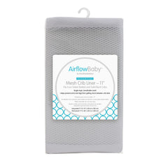 AirflowBaby breathable mesh liner on crib wide view for safer, breathable coverage