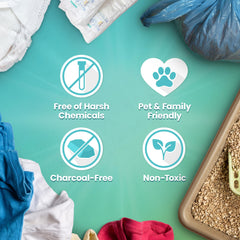AIRNINJA activated carbon odor absorber neutralizes kitchen trash smells.