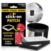AIRNINJA trash can deodorizer stick-on lid for continuous odor control.