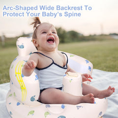 AirSwim inflatable baby chair built-in pump demonstrates quick setup.
