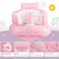 AirSwim inflatable baby chair side view highlights portable design for on-the-go use.