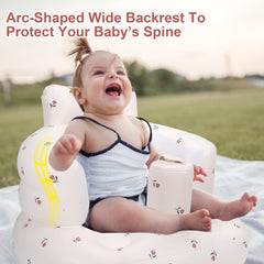 AirSwim inflatable chair showing wide backrest providing spine support.
