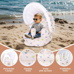 AirSwim inflatable baby seat with built-in pump simplifies setup and inflation
