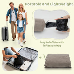 AirSwim travel bag with inflatable rail highlights portable setup.