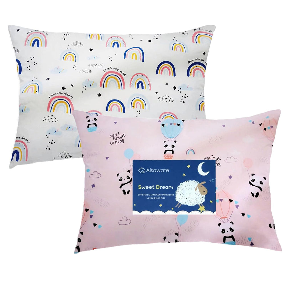Aisawate rainbow toddler pillowcase offers soft, breathable comfort for kids' skin.