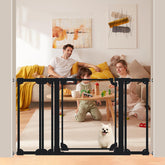AiWMGL clear baby gate on stairs provides safe containment for children and pets.