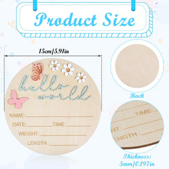 Ajcotahm birth statistics area on wood plaque for keepsake