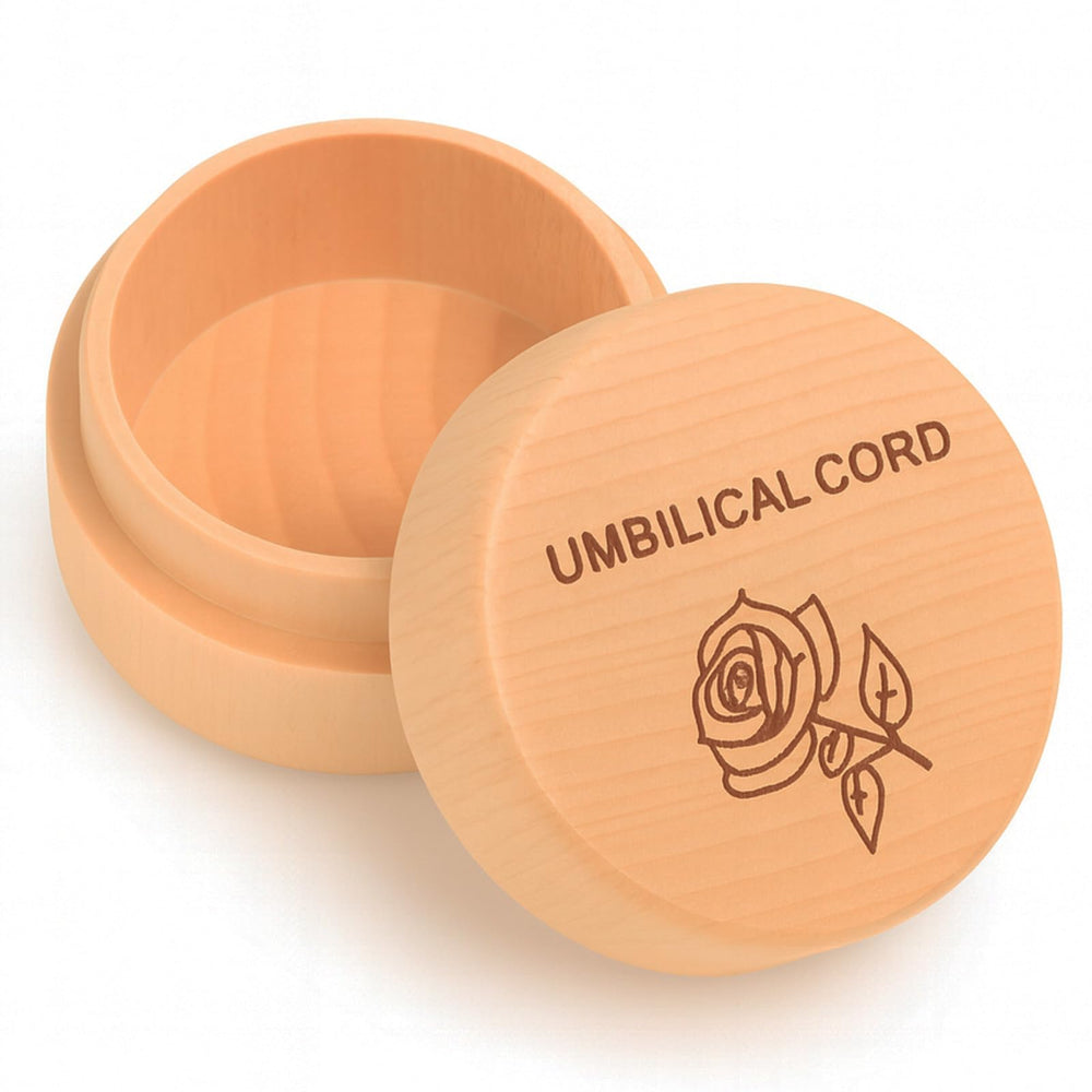 Ajcotahm umbilical cord keepsake box natural beech with smooth storage