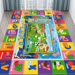 AKASISRUG baby play mat wide-angle view shows large space for crawling and tummy time