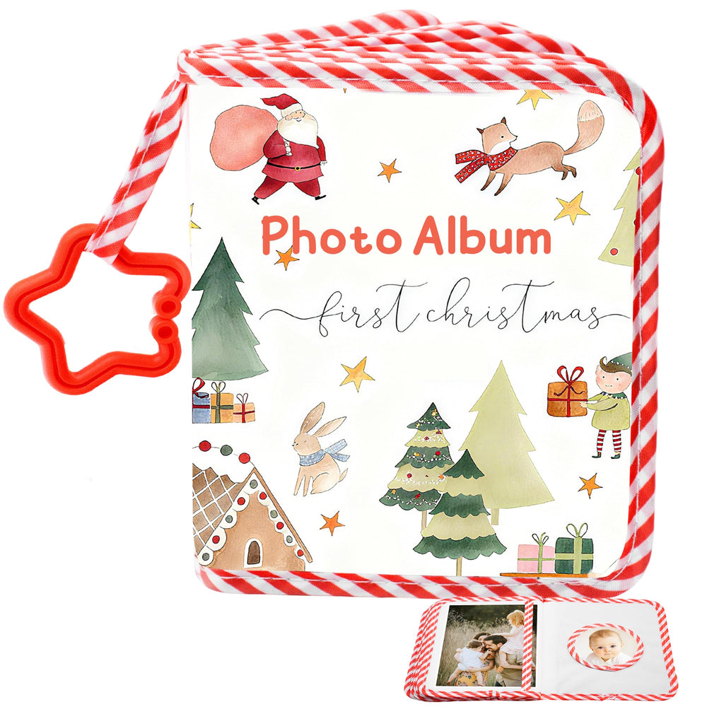 AKAYOK My First Christmas Book cover: soft fabric for safe grip and cozy memory keeping