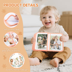 AKAYOK My First Photo Album safari animals design encourages baby recognition of family and surroundings
