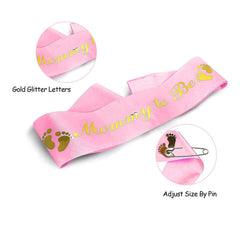 Akebrog mommy-to-be sash worn highlights elegant baby shower style