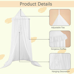 Akiky canopy highlights delicate ruffles and a gentle child-friendly design.