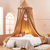 Akiky Kids Bed Canopy with ruffles and dreamcatcher for magical sleep and play space
