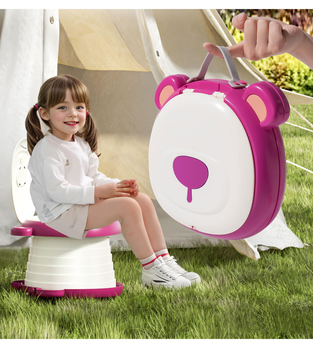 AKIMRABY Travel Potty Seat open for quick setup on the go.