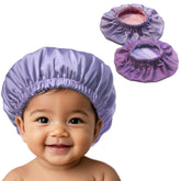 AKISS satin baby bonnet close-up stitching shows craftsmanship for gentle sleep
