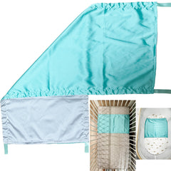 AKISS satin crib sheet Tiffany Blue with snug bassinet fit for gentle sleep.