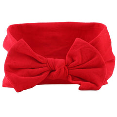 AKOAK baby headband red side view shows soft elasticity for snug comfort