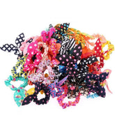 AKOAK rabbit ear hair ties pack close-up showing soft chiffon elastic for gentle styling.