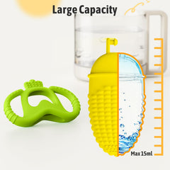 Akolik corn-B teether large-capacity water tank provides extended cooling.