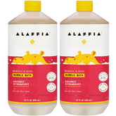 Alaffia Babies Bubble Bath bottle poured for a gentle, soothing bath.