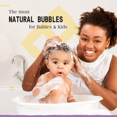 Alaffia Babies and Kids Bubble Bath bubbles fill the tub with playful lather.