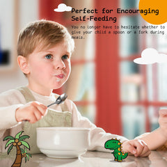 Alata mini sporks in a child's hands showing toddler-friendly grip for easy handling