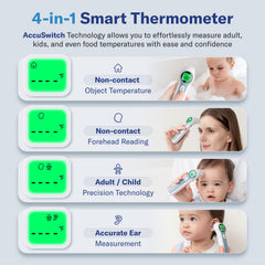 Alcedo thermometer measuring an adult with touchless infrared for quick checks