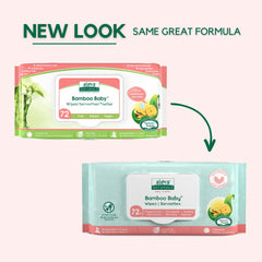 Aleva Naturals Bamboo Baby Sensitive Wipes 17x20 cm size for easy diaper changes.