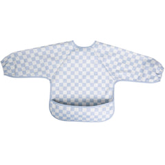 Ali+Oli Smock Bib mealtime mess capture demonstrates quick cleaning.