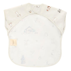 Ali+Oli Smock Bib Woodlands back view highlights full-coverage design for messy meals