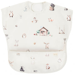 Ali+Oli Smock Bib Woodlands front view shows waterproof, easy-clean coverage during meals