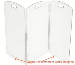 All Cheerful Clear Freestanding Pet Gate with support feet visible for stable barrier