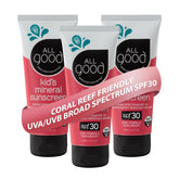 All Good Baby Kids Sunscreen Lotion SPF 30 on face and body protects delicate skin