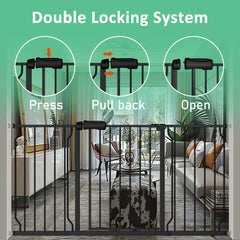 ALLAIBB double-sided auto-close gate white supports one-handed operation in busy homes.