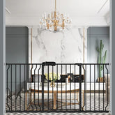ALLAIBB extra-wide gate walk-through black enables safe, easy passage for adults and pets.
