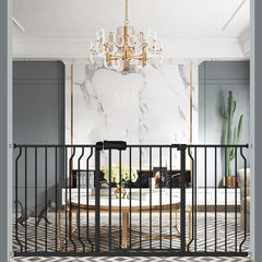 ALLAIBB extra-wide gate walk-through black enables safe, easy passage for adults and pets.