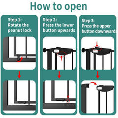 ALLAIBB pressure-mounted easy-install gate demonstrates tool-free setup