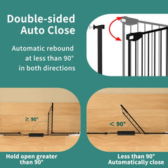ALLAIBB gate-90-degree-stay-open demonstrates convenient passage for strollers and pets