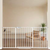 allaibb triple-lock-gate-wide-front-view shows a sturdy barrier for stairs and playtime.