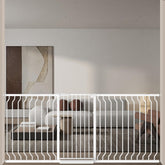 ALLAIBB White 40.55-inch gate closed, sturdy doorway safety in action.