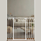 ALLAIBB White 40.55in gate installed in a doorway for safe baby and pet passage